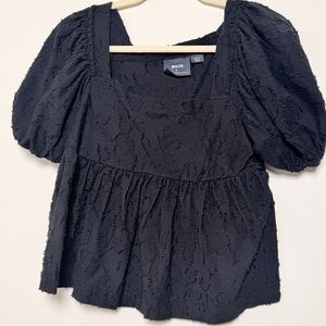 Anthropologie Black Textured Blouse